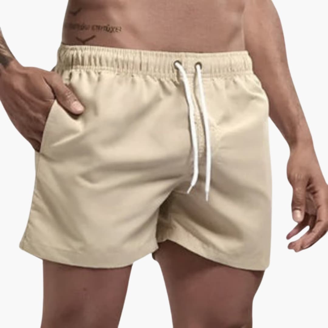 Men's Water-Resistant Swim Shorts Elastic Waistband
