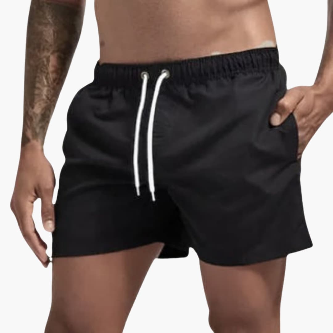 Men's Water-Resistant Swim Shorts Elastic Waistband