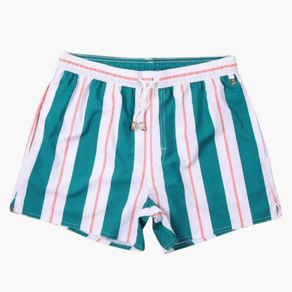 Men's Striped Swim Shorts Adjustable Drawstring