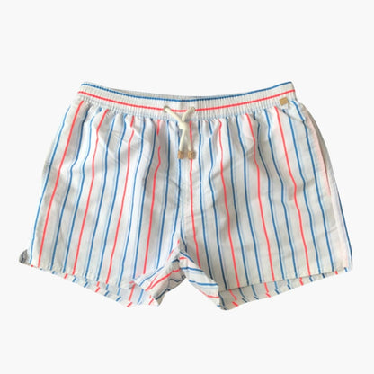 Men's Striped Swim Shorts Adjustable Drawstring