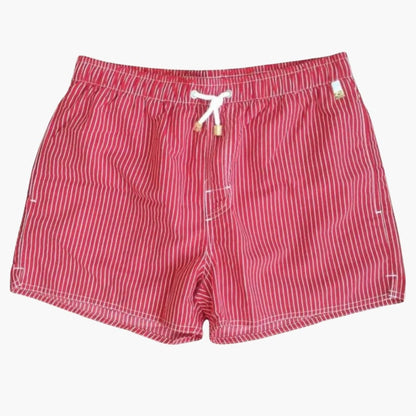 Men's Striped Swim Shorts Adjustable Drawstring