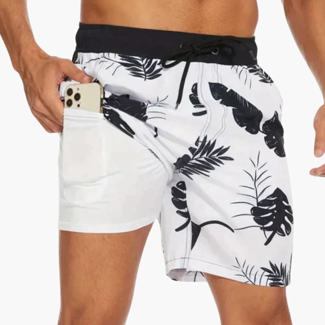 Men's Swim Trunks Drawstring Waist Pockets
