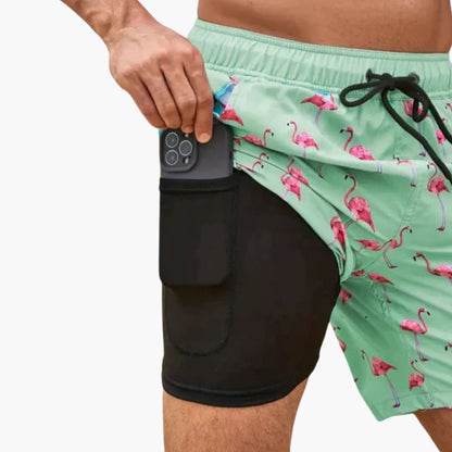 Men's Swim Trunks Drawstring Waist Pockets