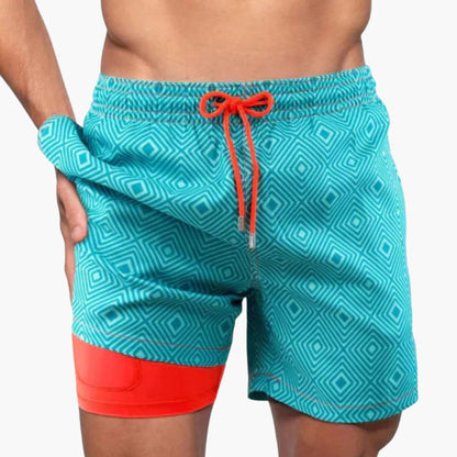 Men's Swim Trunks Drawstring Waist Pockets