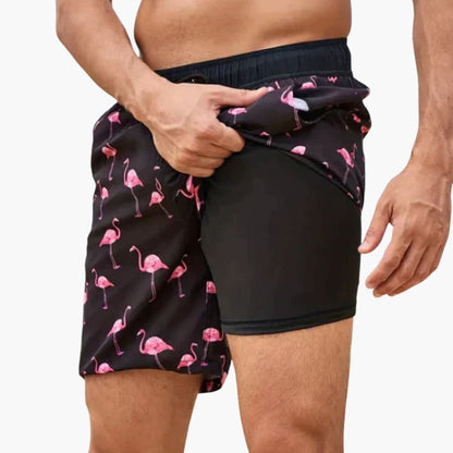 Men's Swim Trunks Drawstring Waist Pockets - Vonnera