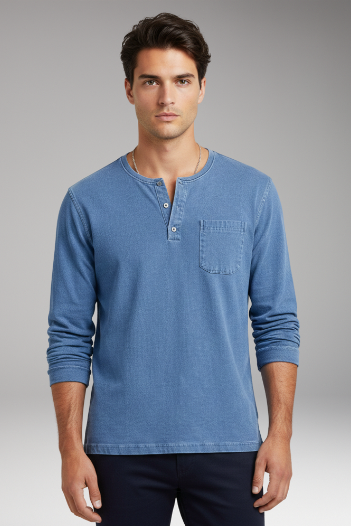 Men's Casual T-Shirt Cotton Round NeckPocket