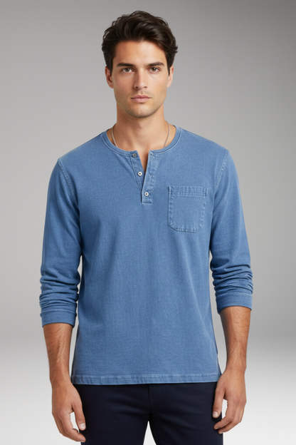 Men's Casual T-Shirt Cotton Round NeckPocket