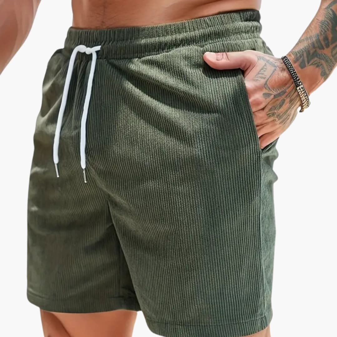 Men's Corduroy Shorts Textured With Pockets - Vonnera