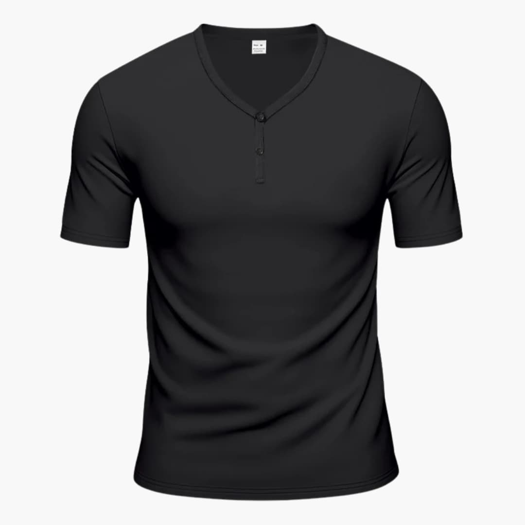 Men's Short Sleeve Henley T-Shirt Textured Button Front - Vonnera