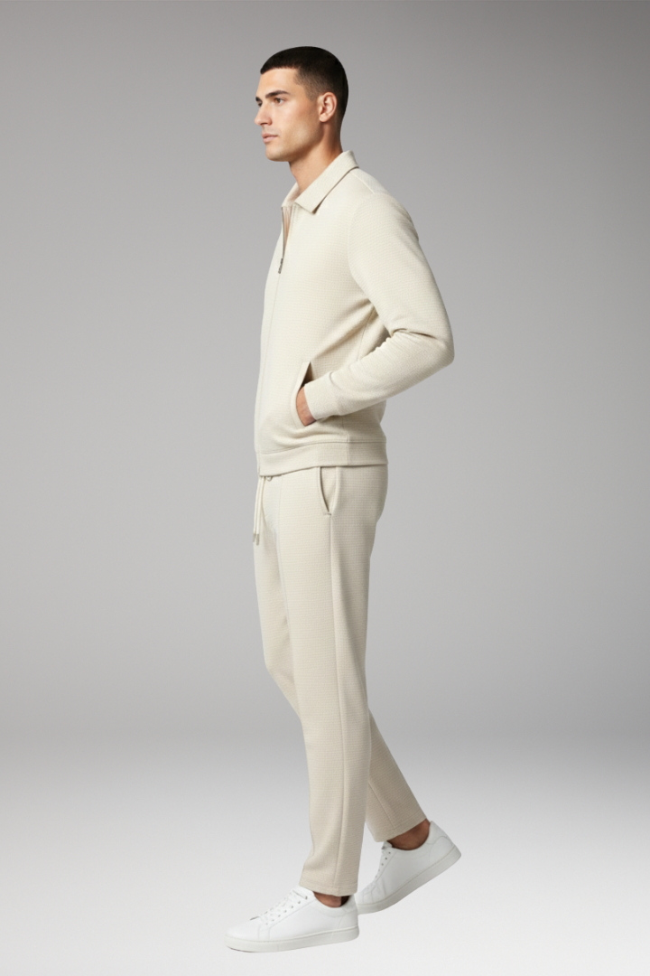 Men's Tracksuit Set Zip Jacket Tapered Pants