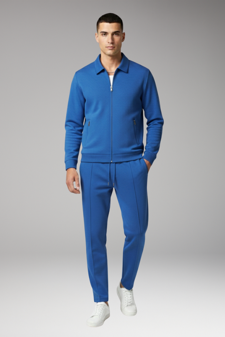 Men's Tracksuit Set Zip Jacket Tapered Pants