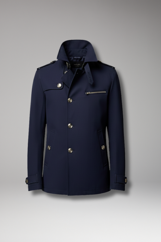 Men's Trench Coat Button Front Cotton Tan - Vonnera
