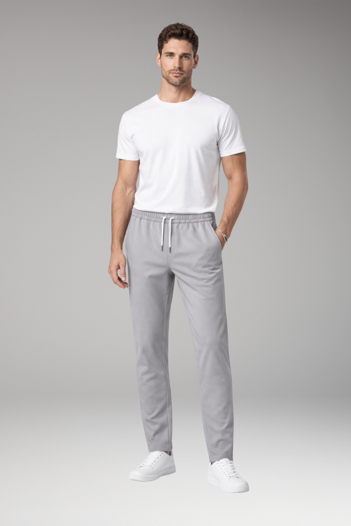 Men's Elastic Waist Trousers Drawstring Closure
