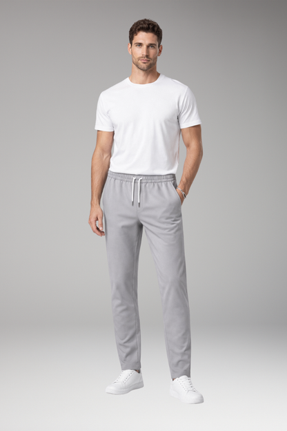 Men's Elastic Waist Trousers Drawstring Closure
