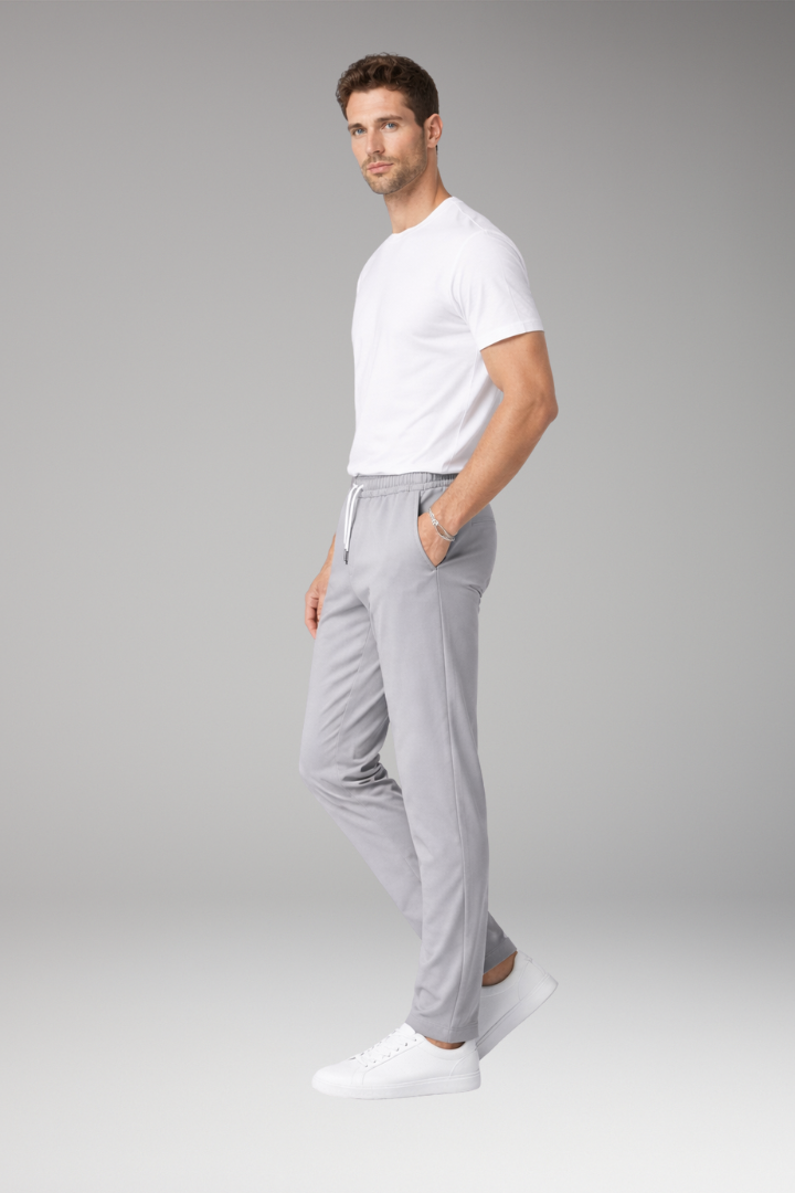 Men's Elastic Waist Trousers Drawstring Closure