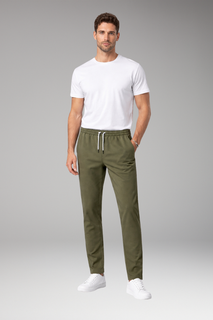 Men's Elastic Waist Trousers Drawstring Closure