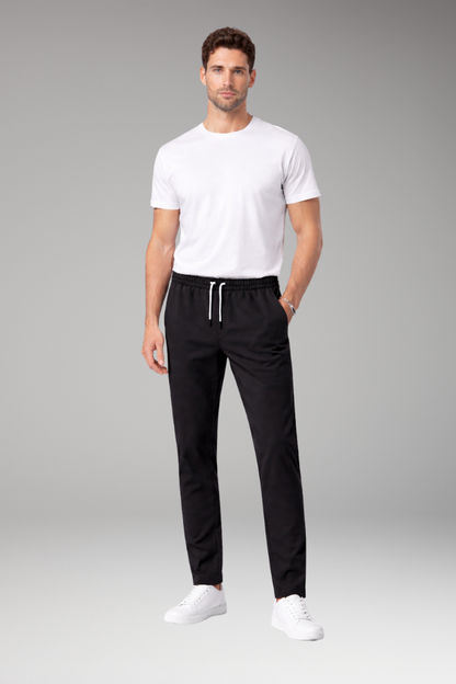 Men's Elastic Waist Trousers Drawstring Closure