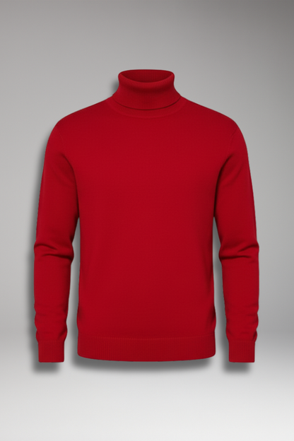 Men's Turtleneck Sweater Ribbed Plain - Vonnera