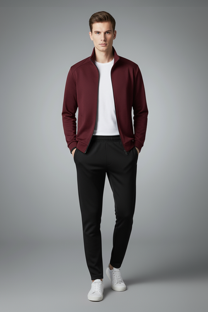 Men's 2-Piece Tracksuit Zip Jacket Drawcord Pants