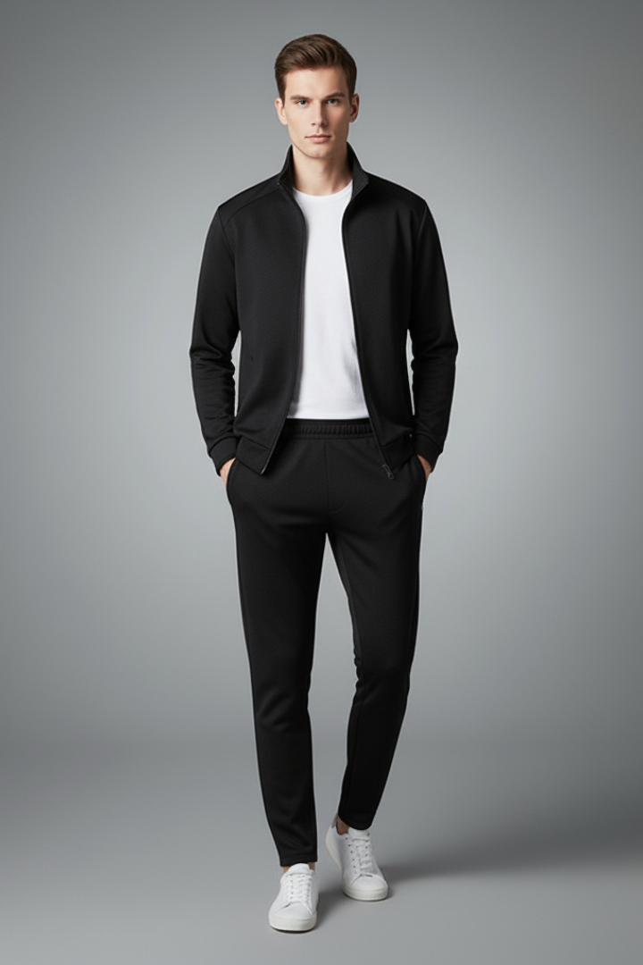 Men's 2-Piece Tracksuit Zip Jacket Drawcord Pants