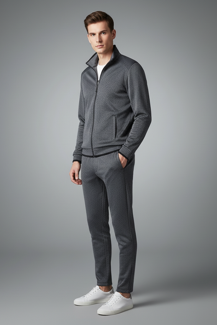 Men's 2-Piece Tracksuit Zip Jacket Drawcord Pants