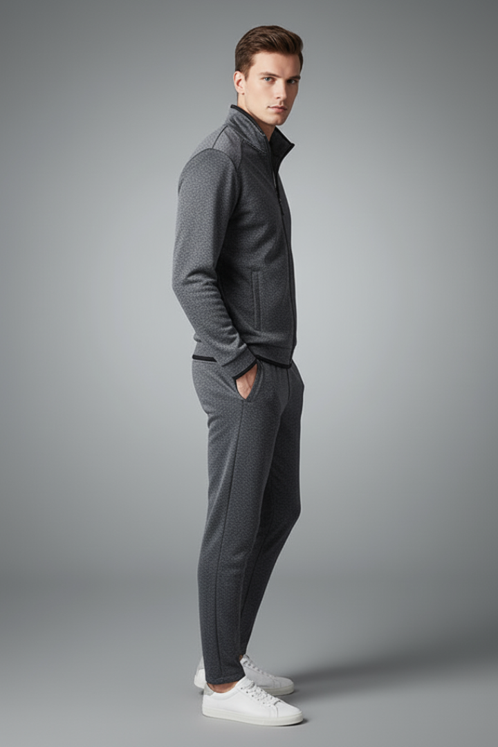Men's 2-Piece Tracksuit Zip Jacket Drawcord Pants