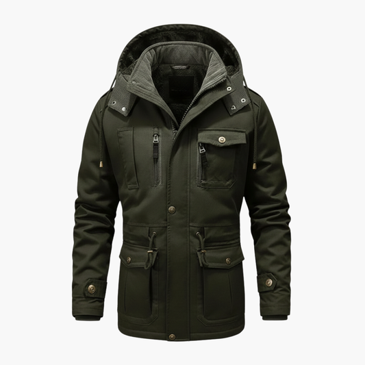 Men's Hooded Utility Jacket With Pockets - Vonnera