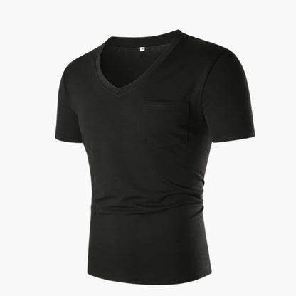 Men's Short Sleeve V-Neck T-Shirt With Pocket - Vonnera