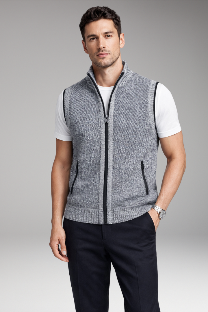 Men's Zipper Vest With Side Pockets