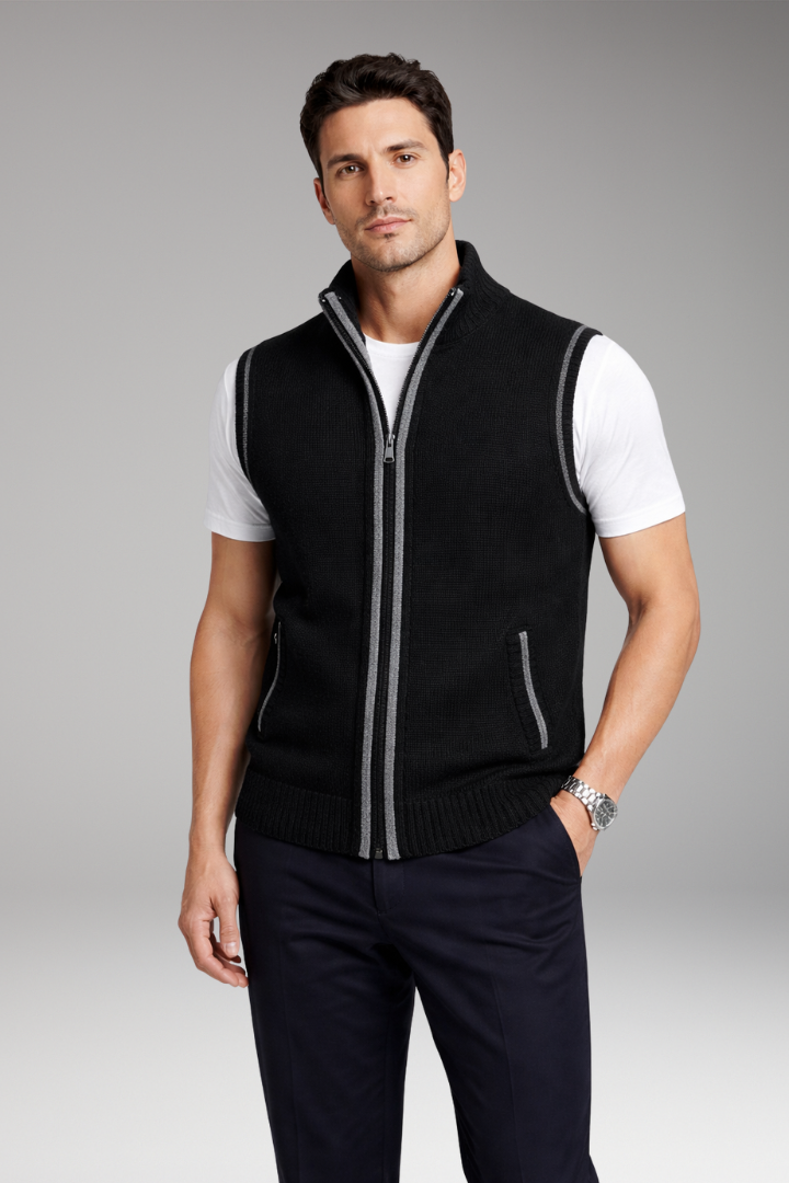 Men's Zipper Vest With Side Pockets