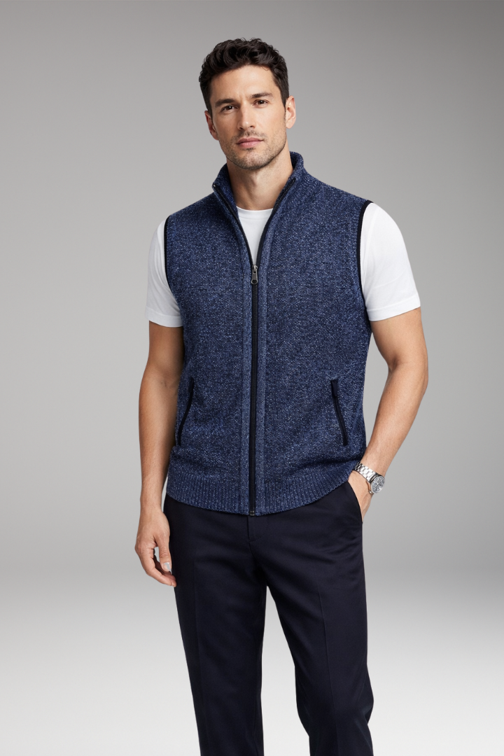 Men's Zipper Vest With Side Pockets