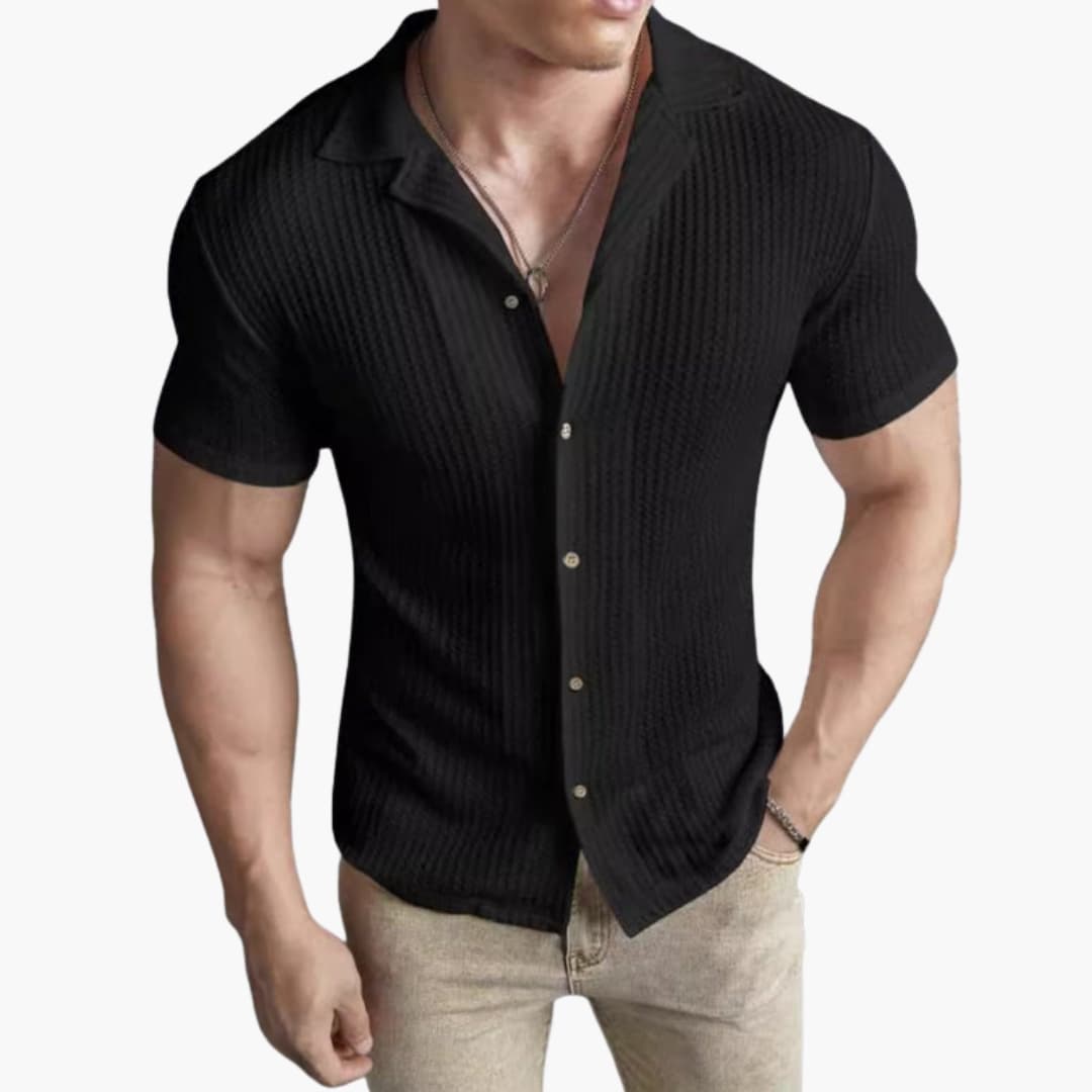 Men's Short Sleeve Crew Neck T-Shirt Waffle Knit - Vonnera