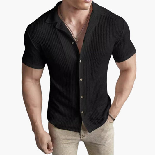 Men's Short Sleeve Crew Neck T-Shirt Waffle Knit - Vonnera
