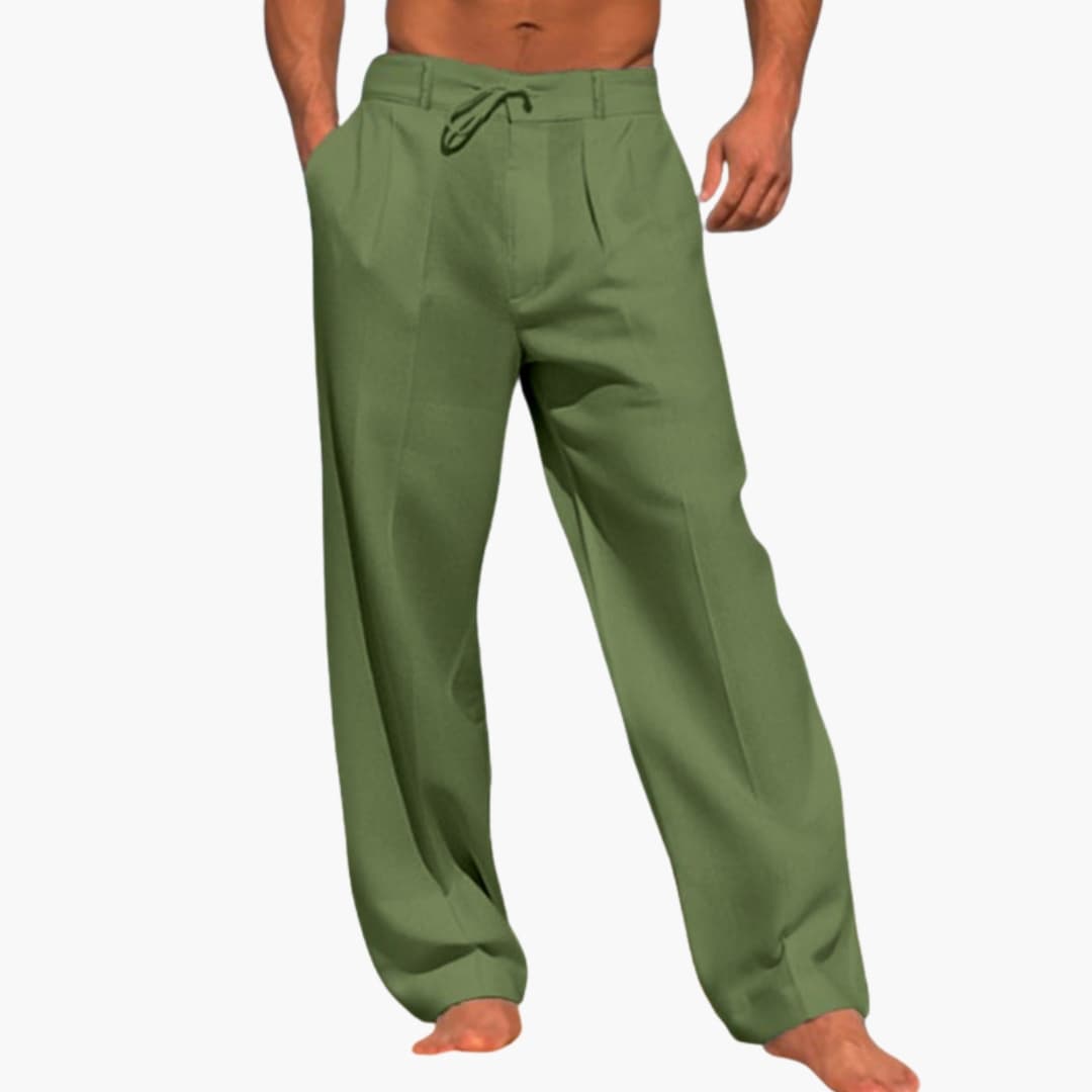 Men's Wide Leg Pants Elastic Waist