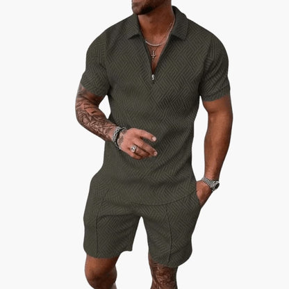 Men's Polo Shirt Set Short Sleeve Two Piece