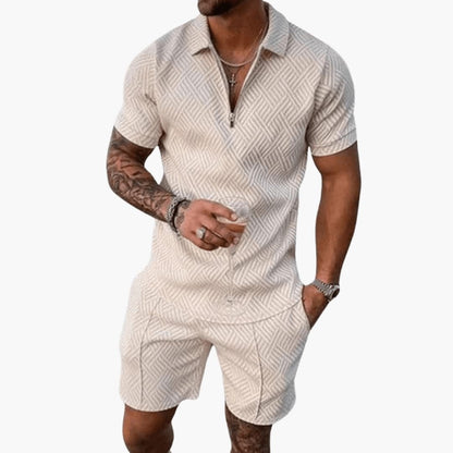 Men's Polo Shirt Set Short Sleeve Two Piece