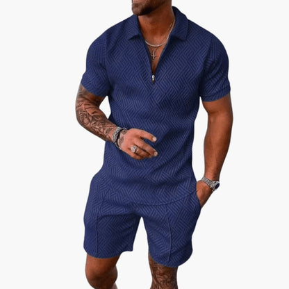 Men's Polo Shirt Set Short Sleeve Two Piece