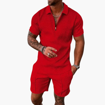 Men's Polo Shirt Set Short Sleeve Two Piece