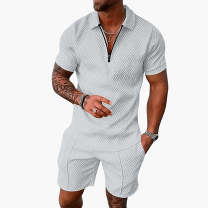 Men's Polo Shirt Set Short Sleeve Two Piece