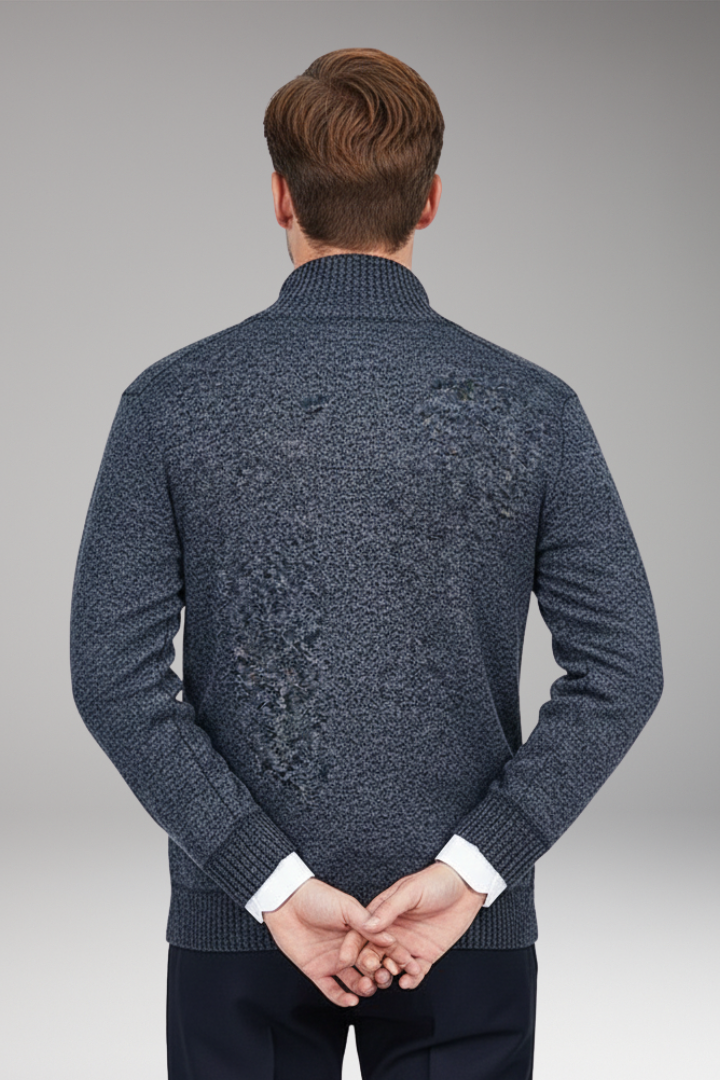 Men's Button Cardigan Sweater Stand Collar