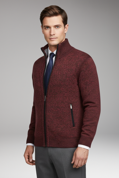 Men's Button Cardigan Sweater Stand Collar