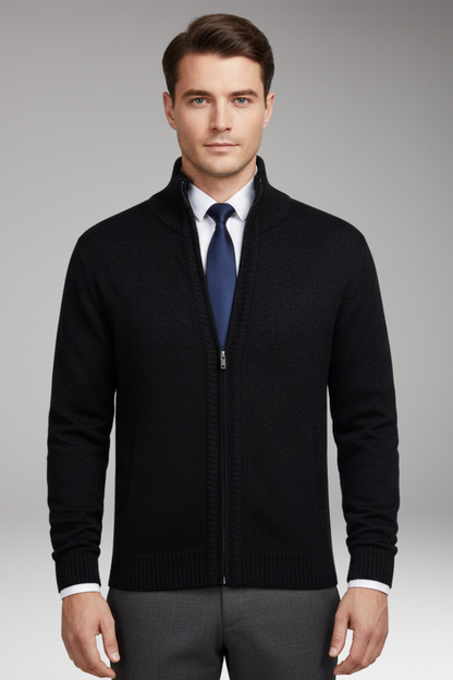Men's Button Cardigan Sweater Stand Collar