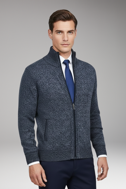 Men's Button Cardigan Sweater Stand Collar