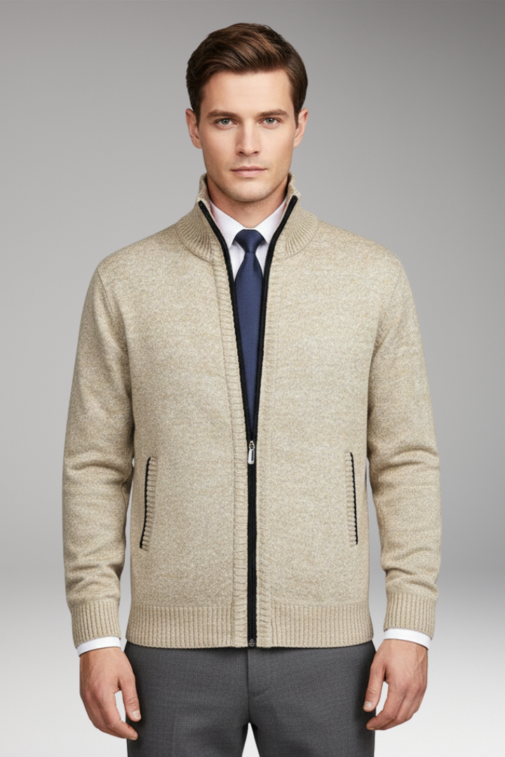 Men's Button Cardigan Sweater Stand Collar