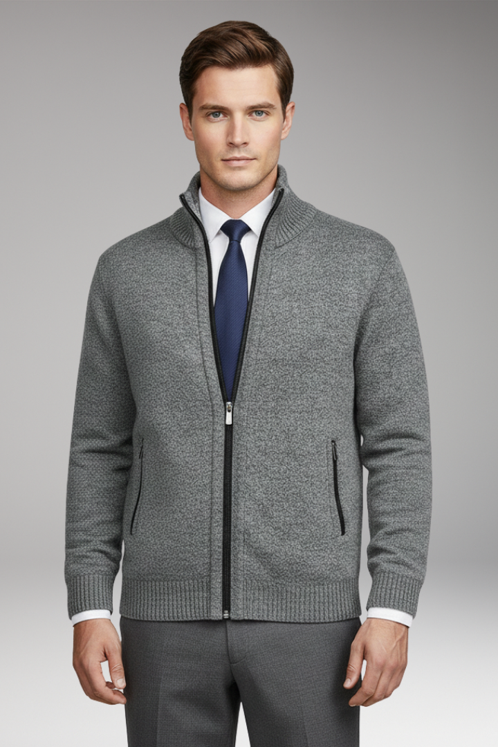Men's Button Cardigan Sweater Stand Collar