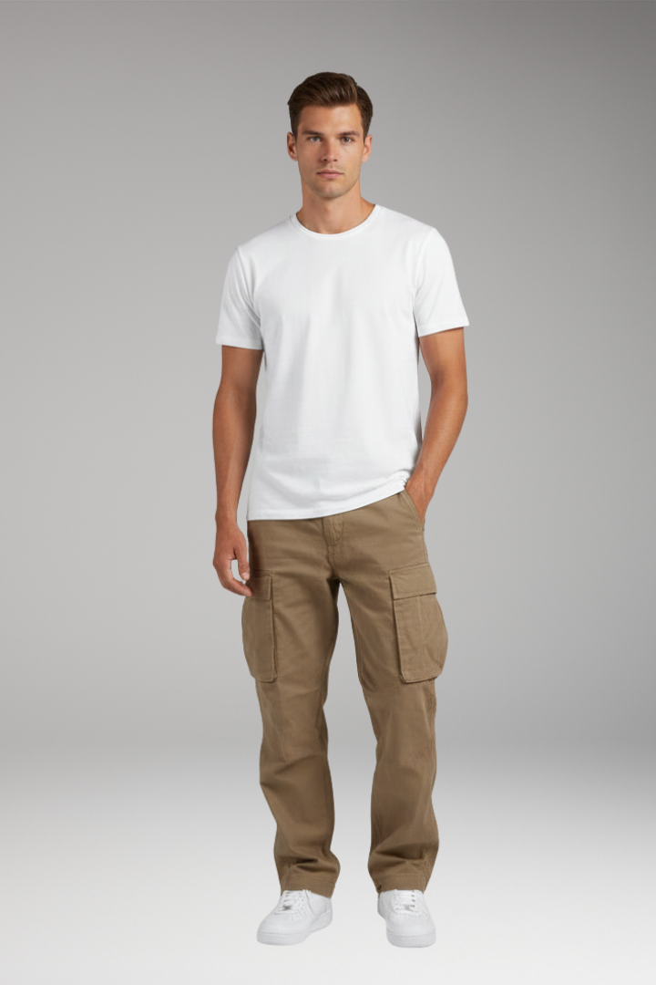 Men's Straight Fit Cargo Pants Multi-Pocket