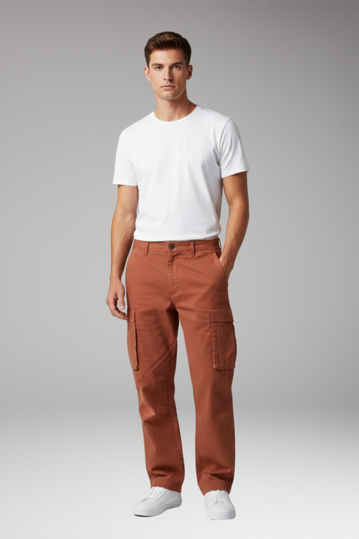 Men's Straight Fit Cargo Pants Multi-Pocket
