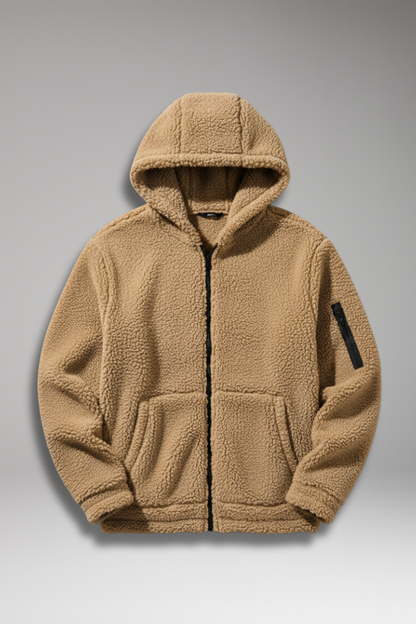 Men's Hooded Zip Jacket Pouch Pockets - Vonnera