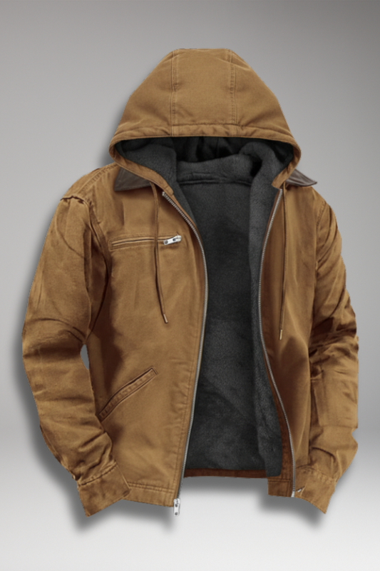 Men's Hooded Zip Jacket Lined Interior - Vonnera