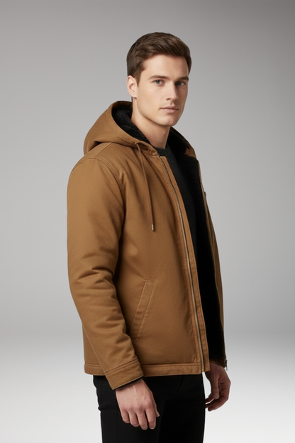 Men's Hooded Zip Jacket Front Pockets